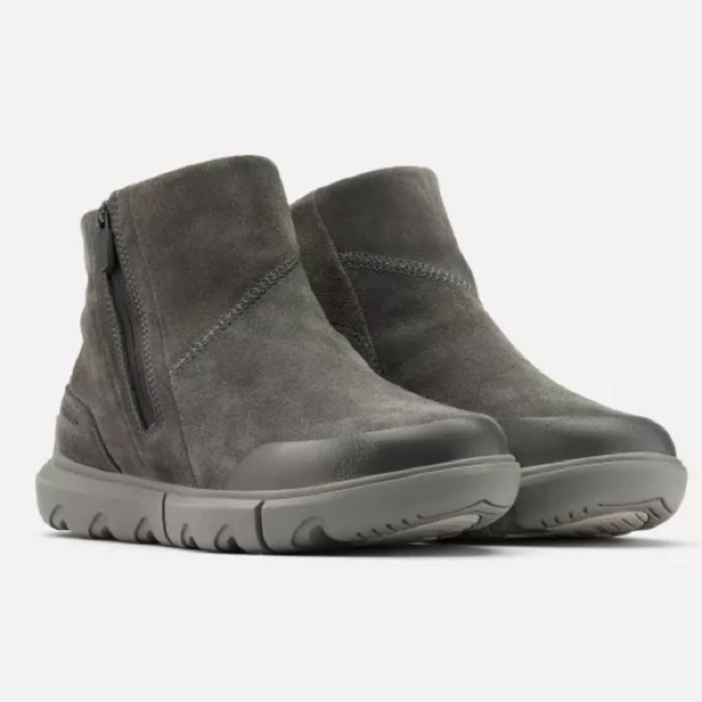 SOREL Explorer II Zip Waterproof Ankle Boot Quarry Grill Gray NWOB